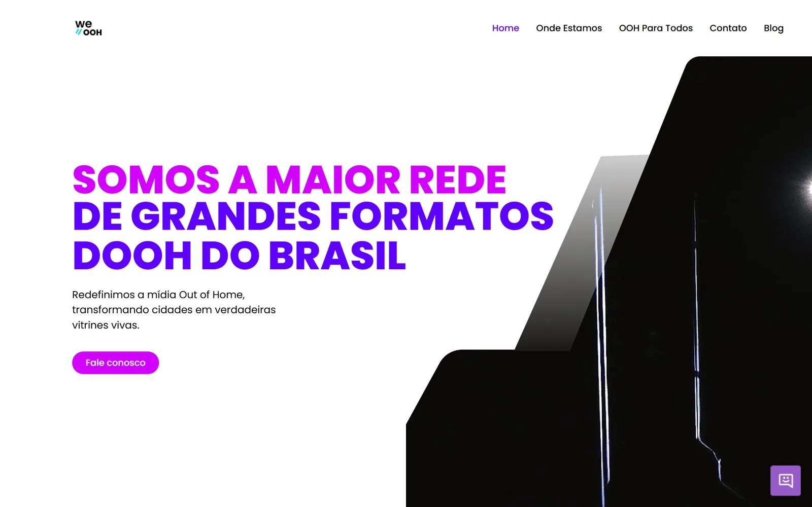 Página inicial do site WEOOH, desenhado e construído por Hashi
